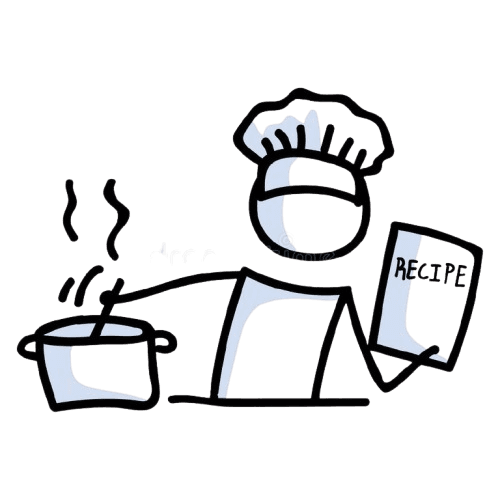 Chef cooking illustration